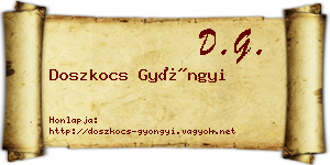 Doszkocs Gyöngyi névjegykártya