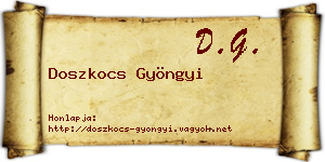 Doszkocs Gyöngyi névjegykártya