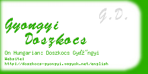 gyongyi doszkocs business card